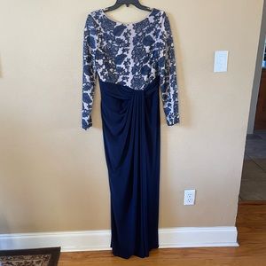 Beautiful sequined navy blue evening gown